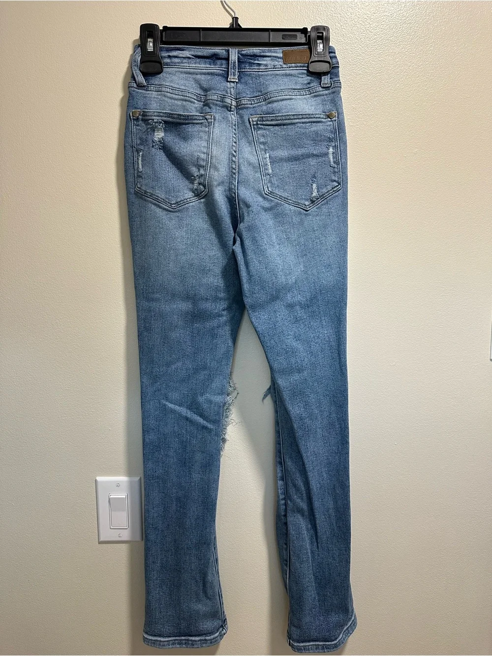 Women’s Judy Blue Ultra Distressed Light Blue High Rise Straight Leg Jeans